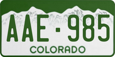 CO license plate AAE985