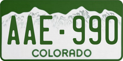 CO license plate AAE990