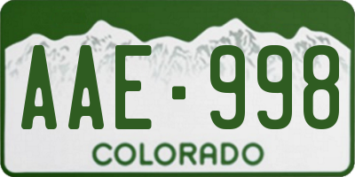 CO license plate AAE998