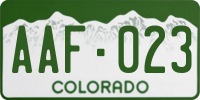 CO license plate AAF023