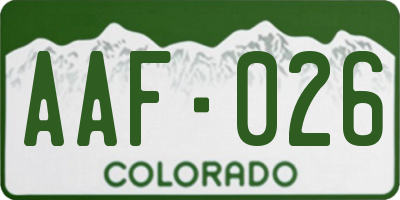 CO license plate AAF026