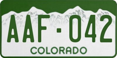 CO license plate AAF042