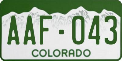 CO license plate AAF043