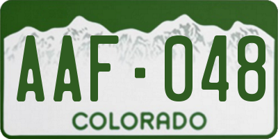 CO license plate AAF048