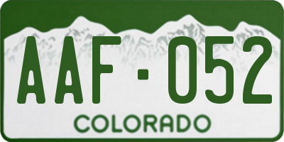 CO license plate AAF052