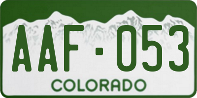 CO license plate AAF053