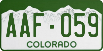 CO license plate AAF059
