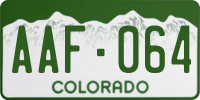 CO license plate AAF064