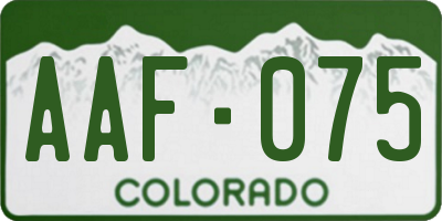 CO license plate AAF075