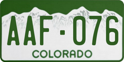 CO license plate AAF076