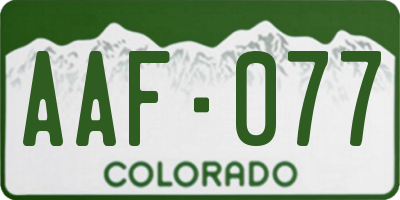 CO license plate AAF077