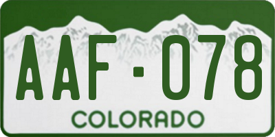 CO license plate AAF078