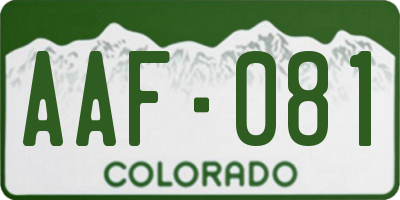 CO license plate AAF081