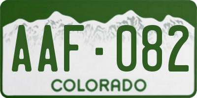 CO license plate AAF082