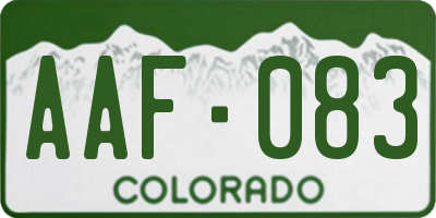 CO license plate AAF083