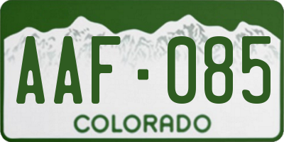 CO license plate AAF085