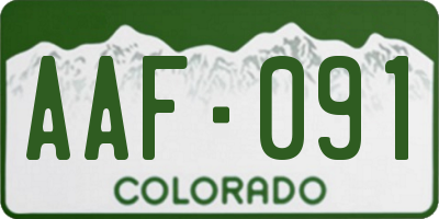 CO license plate AAF091