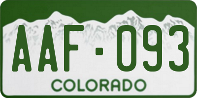CO license plate AAF093