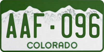 CO license plate AAF096