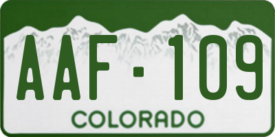 CO license plate AAF109