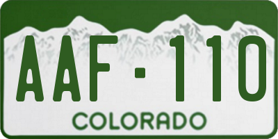 CO license plate AAF110