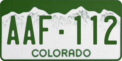 CO license plate AAF112