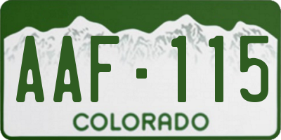 CO license plate AAF115