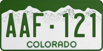 CO license plate AAF121