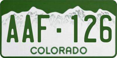 CO license plate AAF126