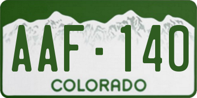 CO license plate AAF140