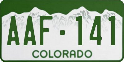 CO license plate AAF141