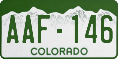 CO license plate AAF146
