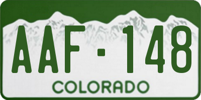 CO license plate AAF148