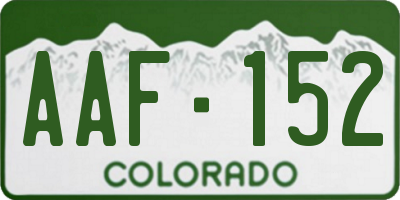 CO license plate AAF152