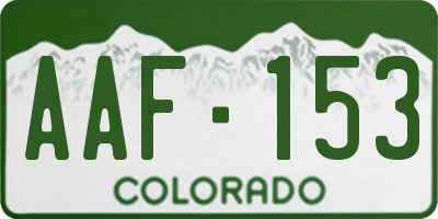 CO license plate AAF153