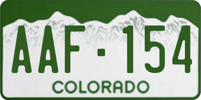 CO license plate AAF154