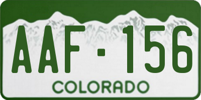 CO license plate AAF156