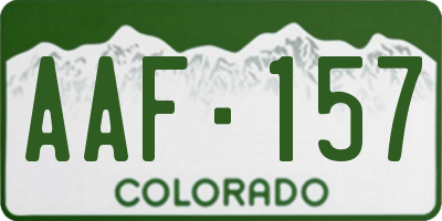 CO license plate AAF157