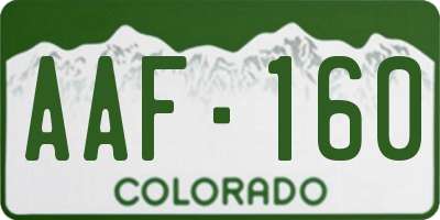 CO license plate AAF160