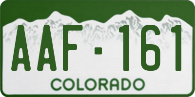 CO license plate AAF161