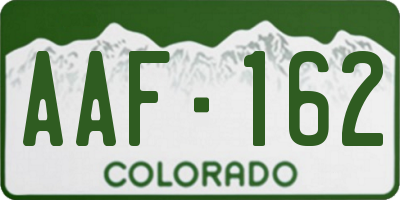 CO license plate AAF162