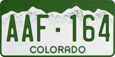 CO license plate AAF164
