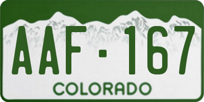CO license plate AAF167
