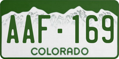 CO license plate AAF169