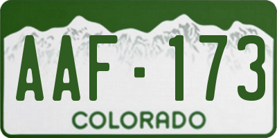 CO license plate AAF173