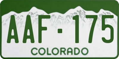 CO license plate AAF175