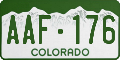 CO license plate AAF176