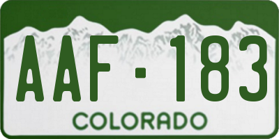 CO license plate AAF183