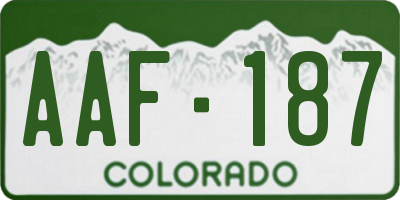 CO license plate AAF187