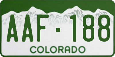 CO license plate AAF188